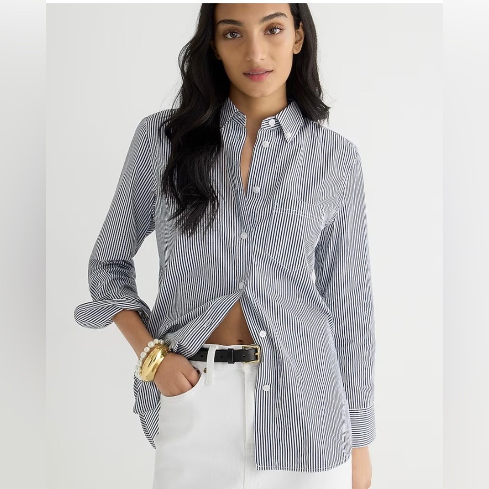 Striped J Crew Button-Up Shirt